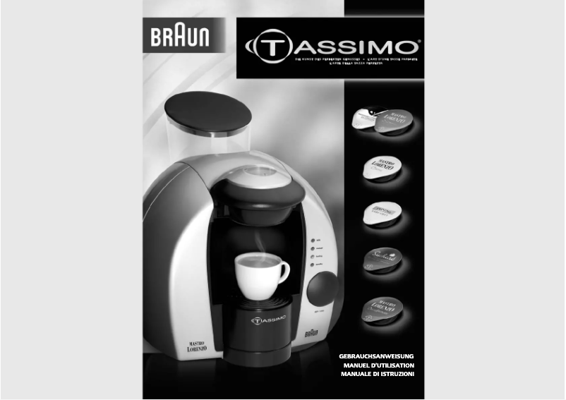 Page 1 de la notice Manuel utilisateur Braun Tassimo