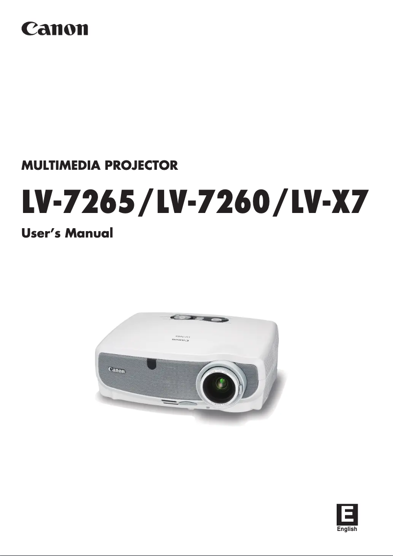 Image de la première page du manuel de l'appareil LV-7265