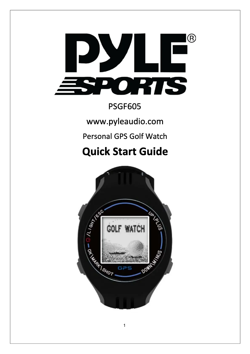 Page 1 de la notice Manuel utilisateur Pyle PSGF605