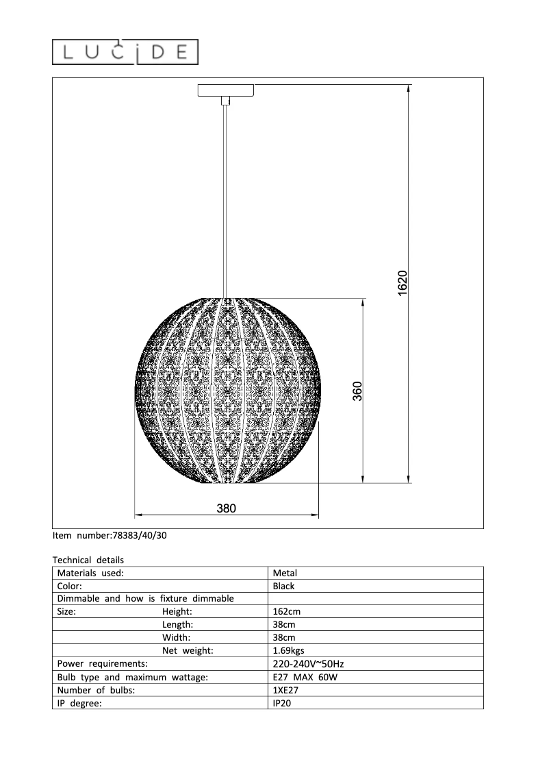 Página 1 del manual Manual de usuario Lucide Tahar