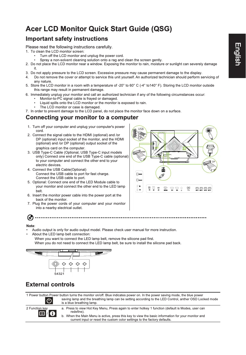 Página 1 del manual Guía de inicio rápido Acer CG437K