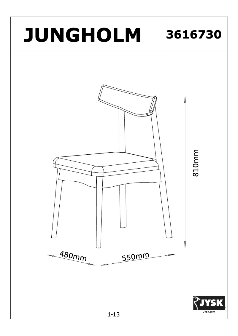 Page 1 de la notice Manuel utilisateur JYSK Jungholm