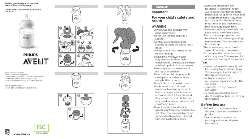 Page 1 de la notice Manuel utilisateur Philips Avent SCF474