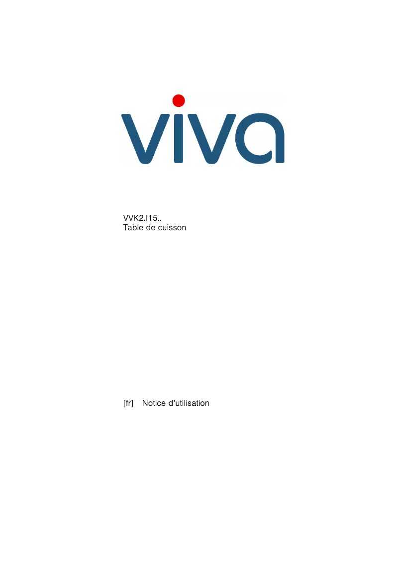 Page 1 de la notice Manuel utilisateur Viva VVK26I15F1