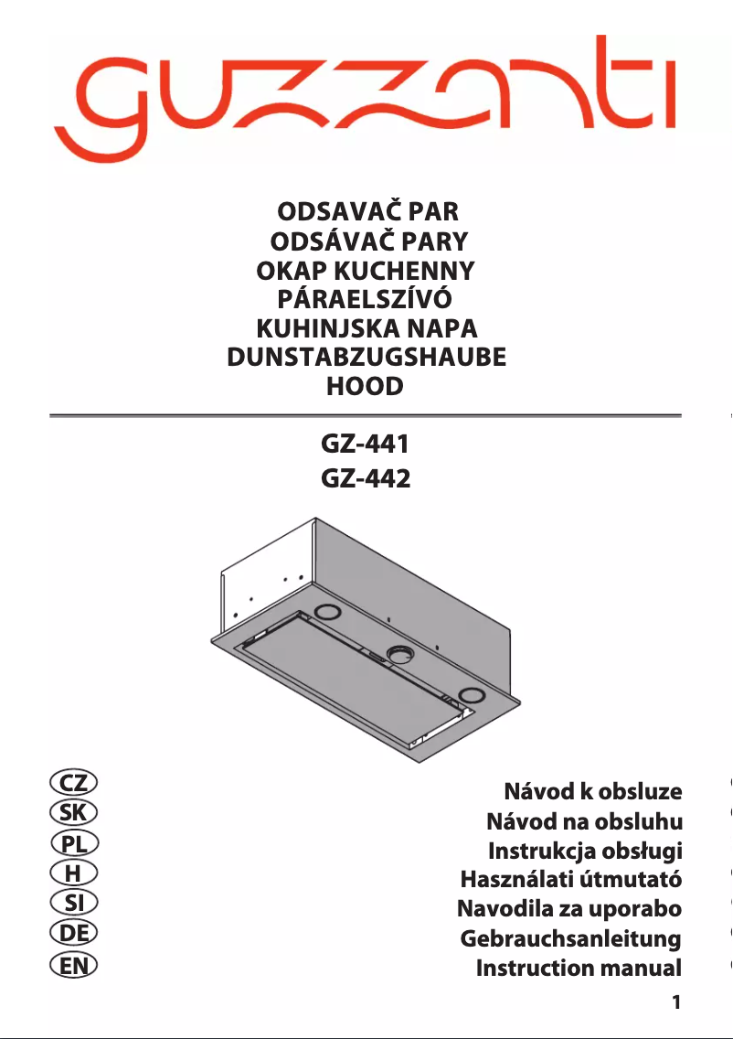 Page n°1 - Manuel utilisateur Guzzanti GZ-442