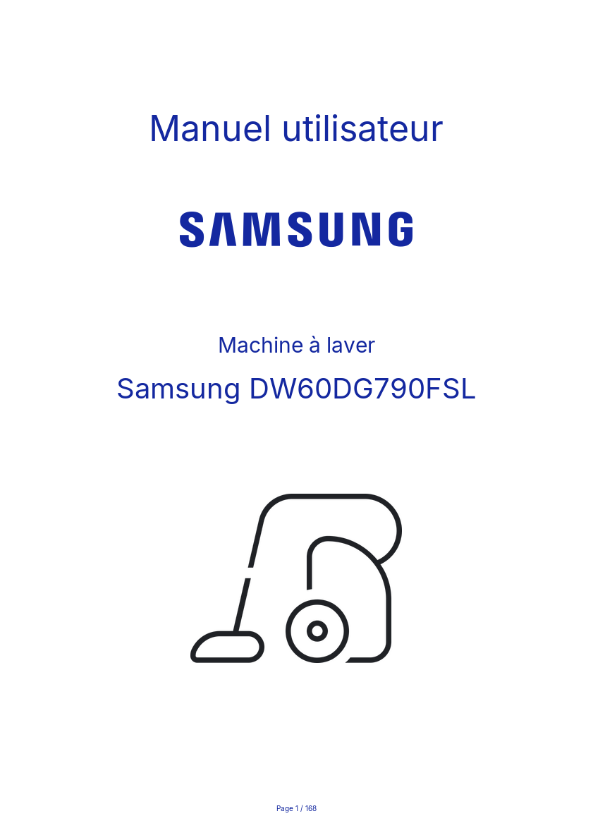 Image de la première page du manuel de l'appareil DW60DG790FSL