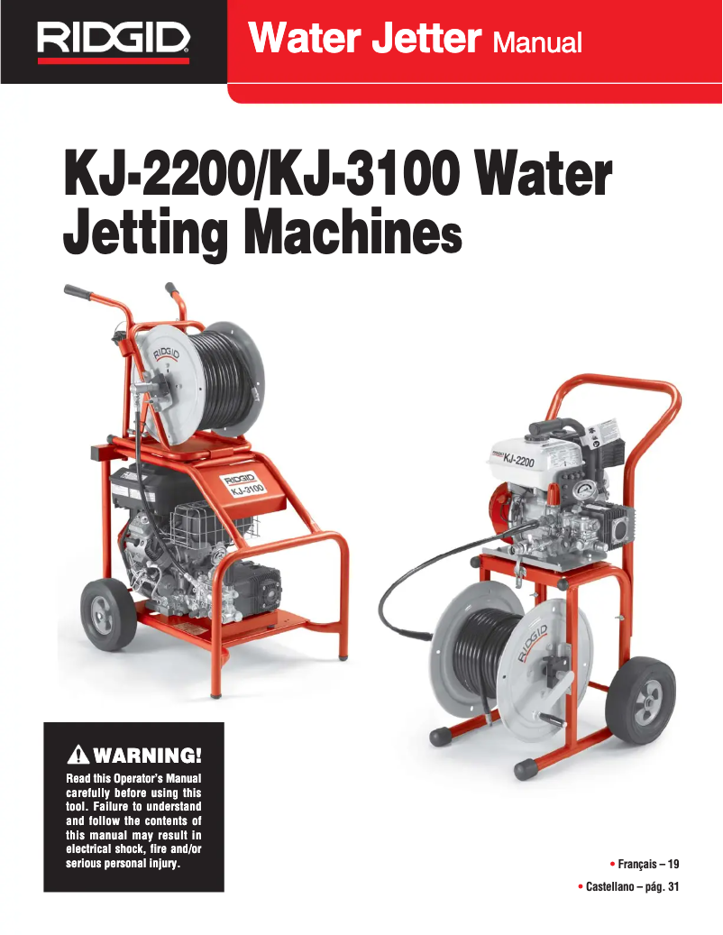 Page n°1 - Manuel utilisateur Ridgid KJ-3100