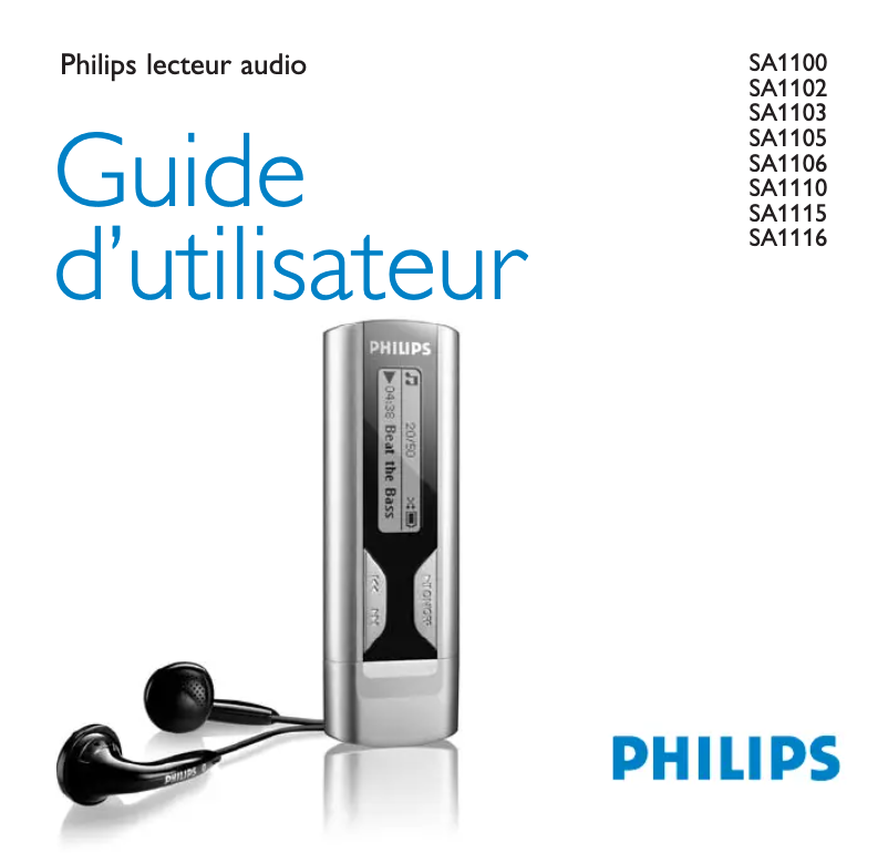 Page n°1 - Manuel utilisateur Philips SA1110