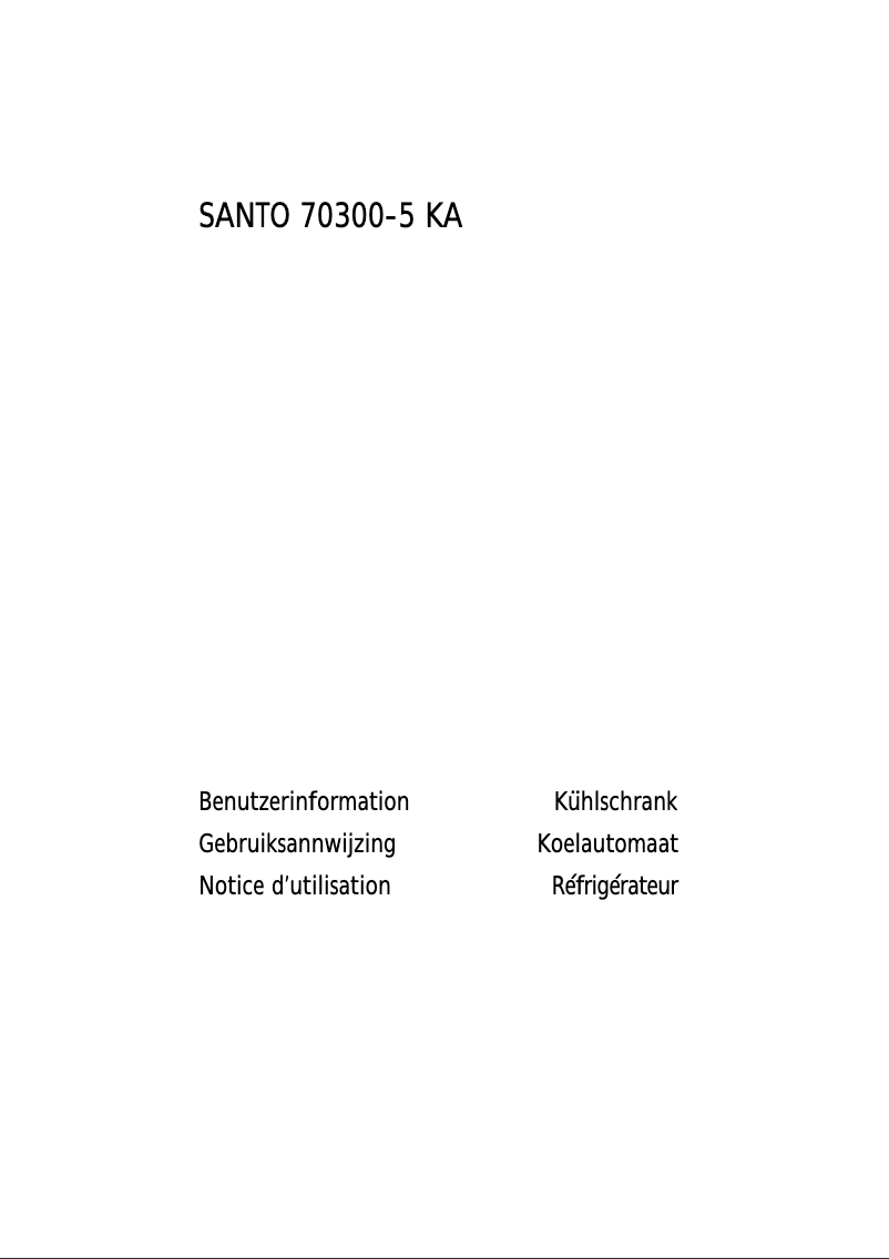 Image de la première page du manuel de l'appareil Santo 70300 KA5