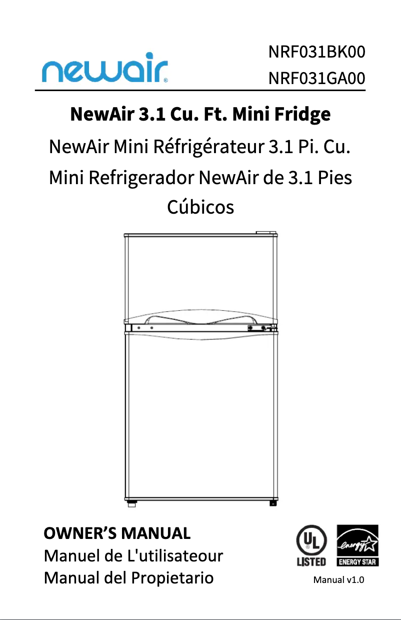 Page 1 de la notice Manuel utilisateur NewAir NRF031BK00