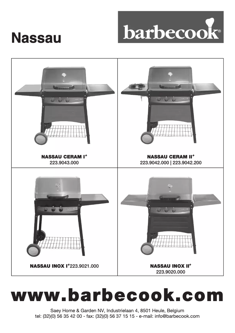 Página 1 del manual Manual de usuario Barbecook Nassau Ceram I Black