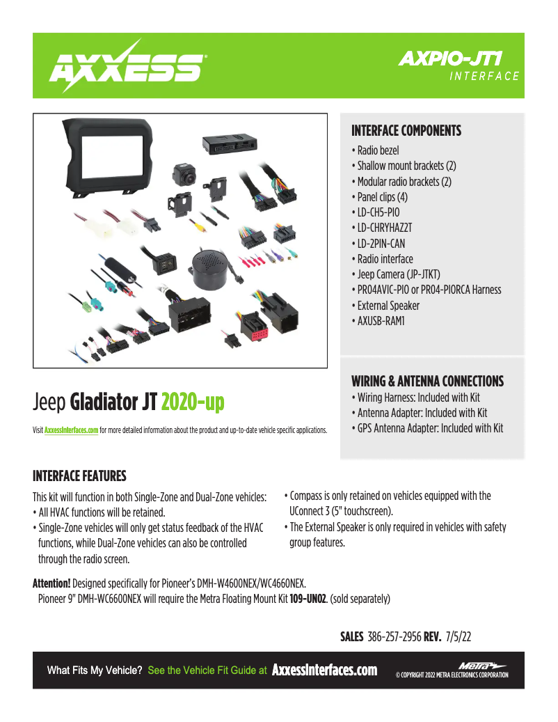 Page 1 de la notice Fiche technique AXESS AXPIO-JT1