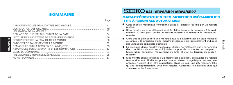 Image de la première page du manuel de l'appareil Presage SPB093J1
