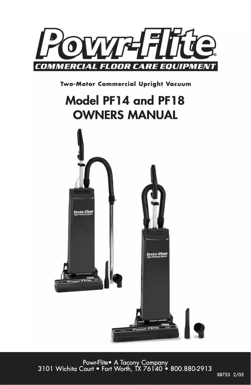 Page n°1 - Manuel utilisateur Powr-Flite PF14