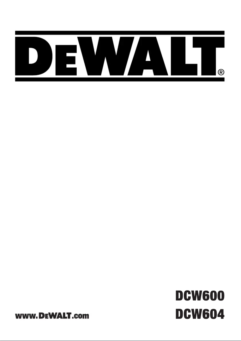 Page n°1 - Manuel utilisateur DeWalt DCW604