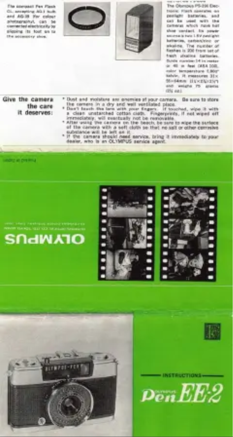 Page 1 de la notice Manuel utilisateur Olympus Pen EE2