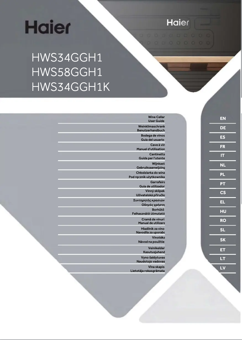 Page 1 de la notice Manuel utilisateur Haier HWS34GGH1