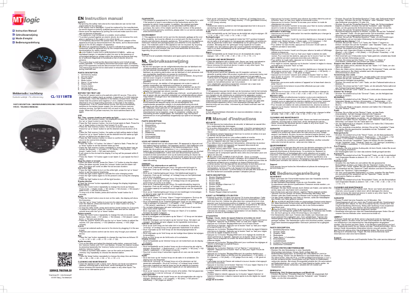 Page n°1 - Manuel utilisateur MT Logic CL-1511MTB