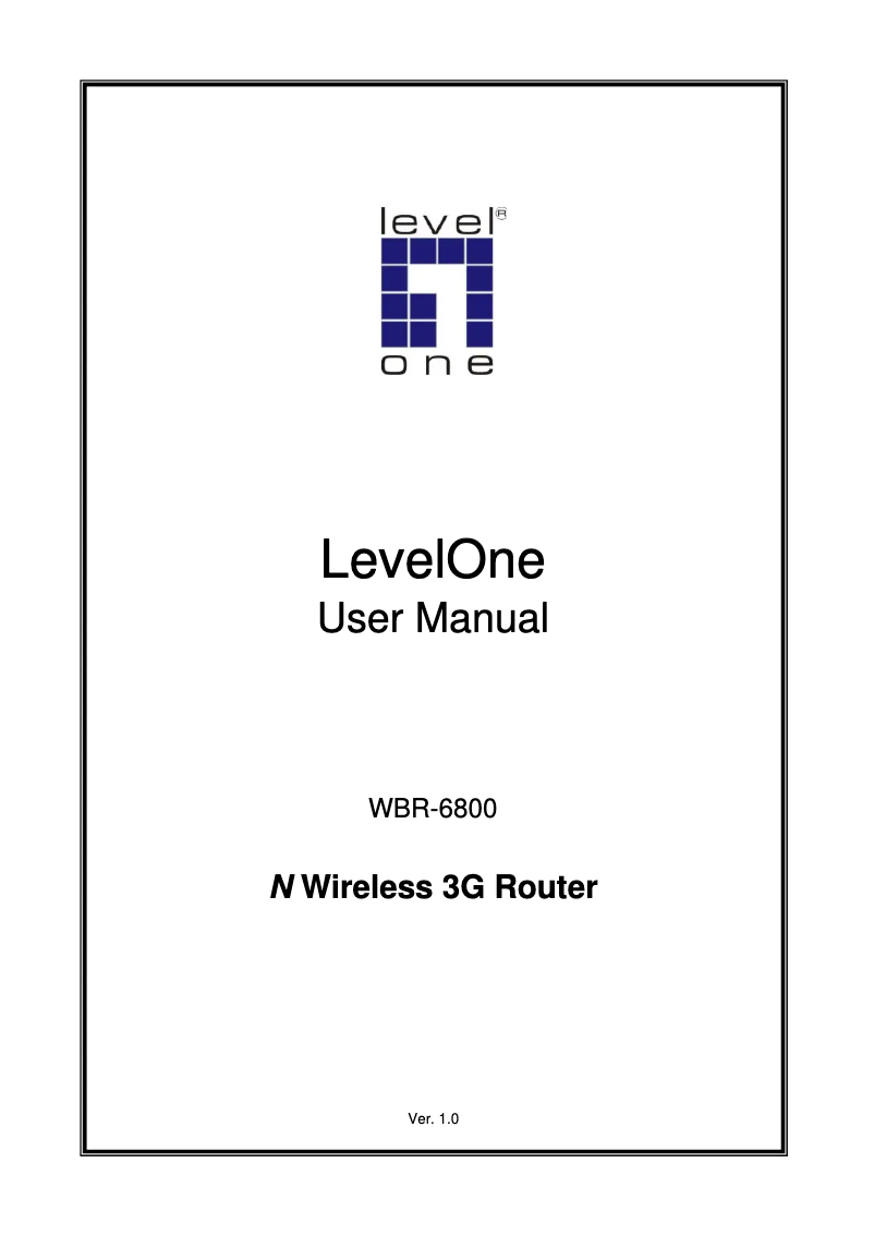 Page n°1 - Manuel utilisateur LevelOne WBR-6800