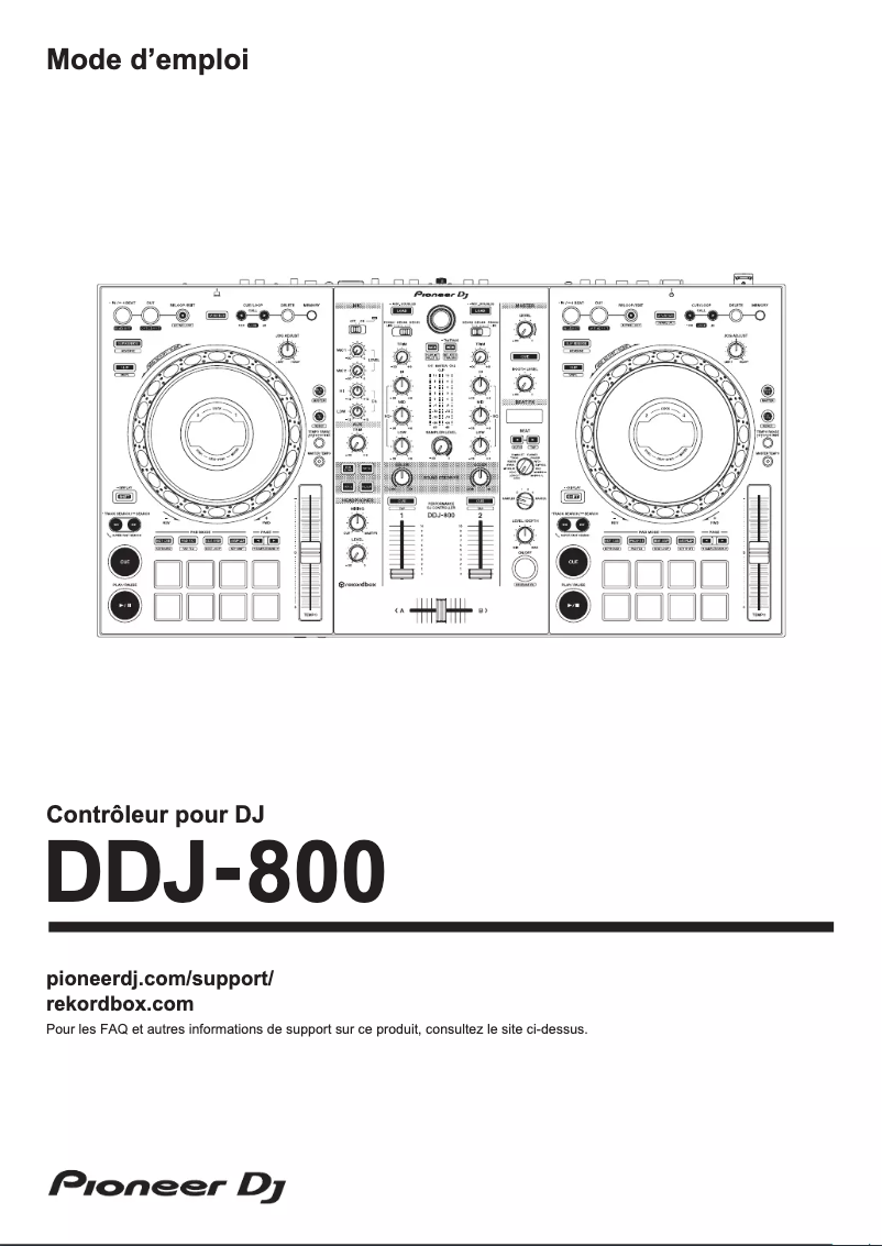 Page 1 de la notice Guide de démarrage rapide Pioneer DDJ-800