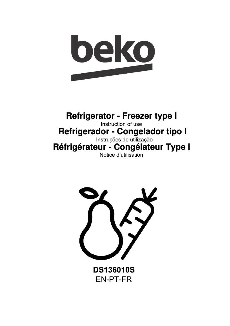 Page 1 de la notice Manuel utilisateur Beko DS136010S