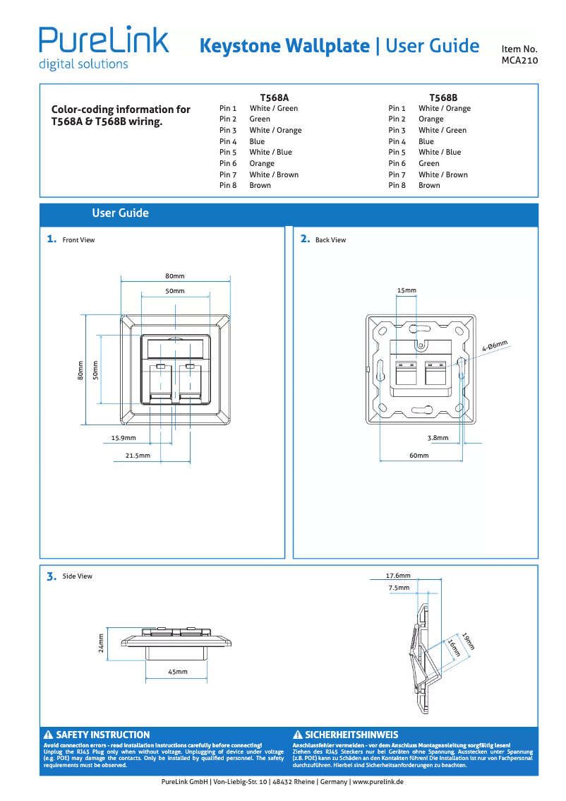 Image de la première page du manuel de l'appareil MCA210