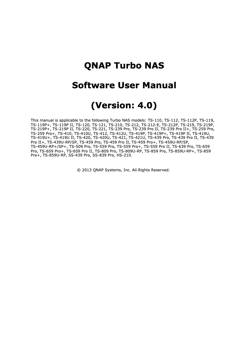 Page n°1 - Manuel utilisateur QNAP TS-112P