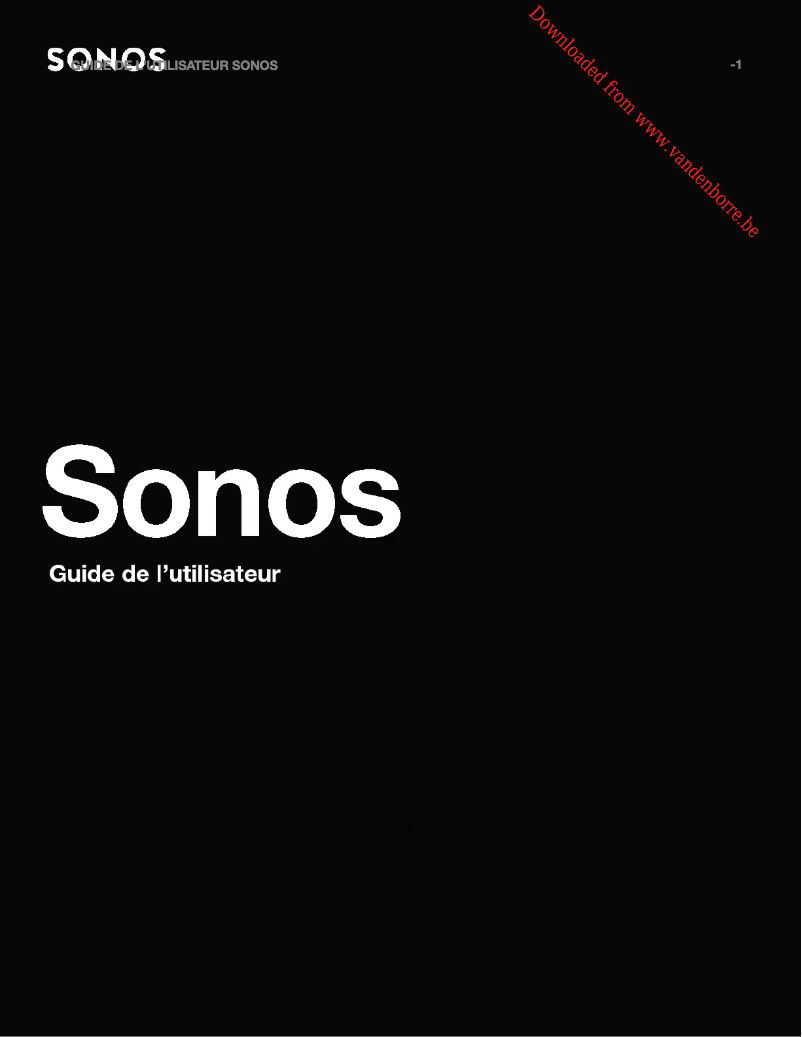 Page 1 de la notice Manuel utilisateur Sonos One SL