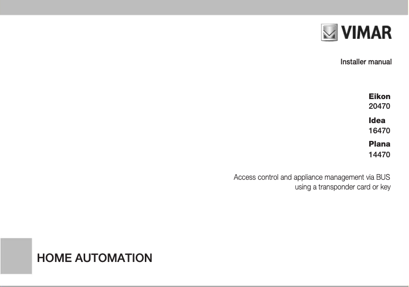 Page 1 de la notice Manuel utilisateur Vimar 20470.B