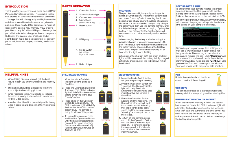 Page n°1 - Manuel utilisateur Q-See QD113P