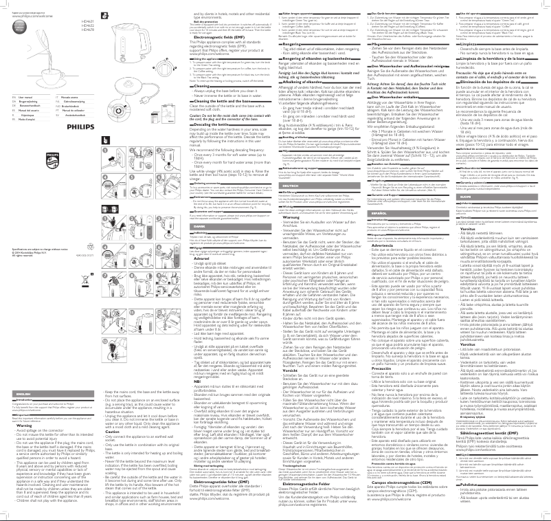 Page 1 de la notice Manuel utilisateur Philips HD4632