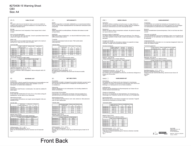 Page n°1 - Manuel utilisateur Powerfix Z27421