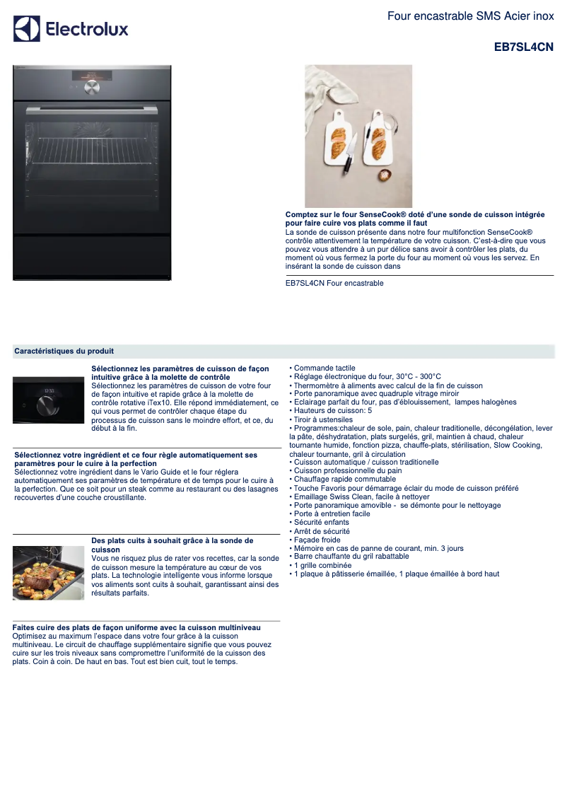 Page n°1 - Fiche technique Electrolux EB7SL4CN