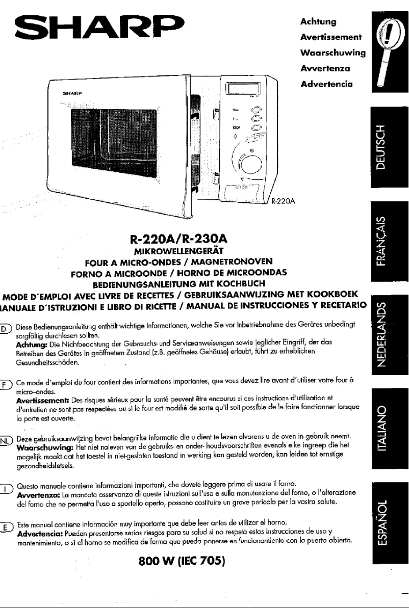 Page n°1 - Manuel utilisateur Sharp R-220A