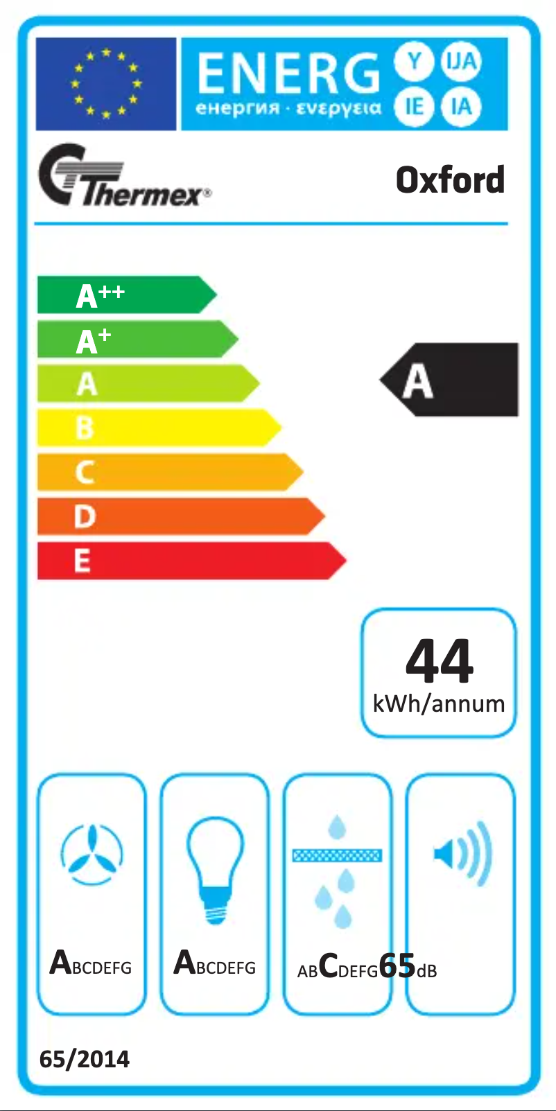 Page n°1 - Label énergétique Thermex Oxford