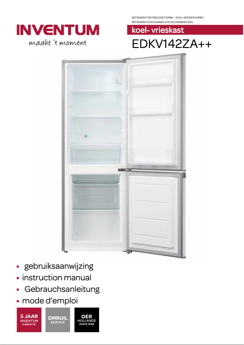 Image de la première page du manuel de l'appareil EDKV142ZA++