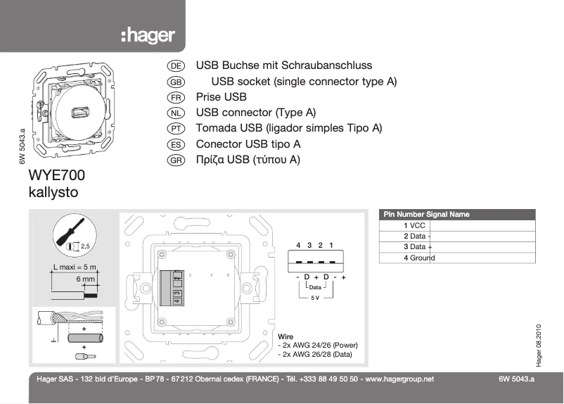 Image de la première page du manuel de l'appareil WYE700