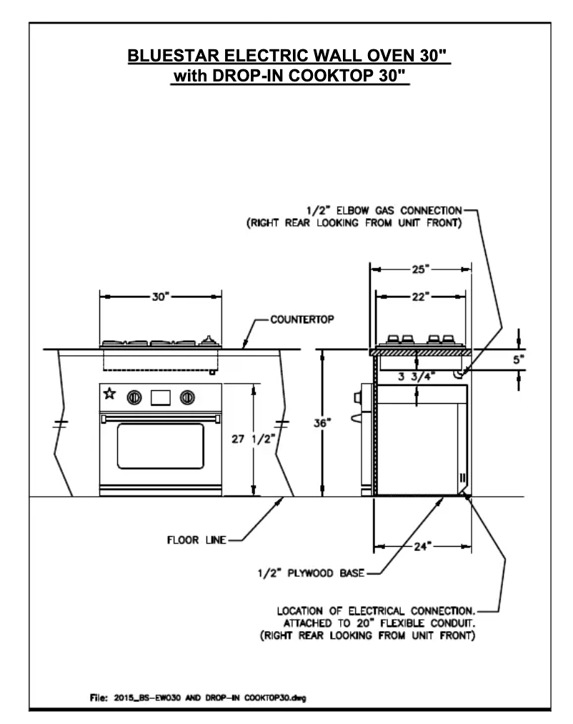 Página 1 del manual Instrucciones / montaje BlueStar BSEWO30DDV2