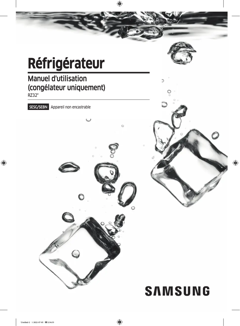 Image de la première page du manuel de l'appareil RZ32A748539