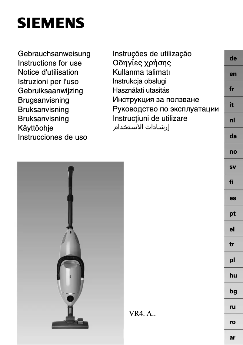 Page 1 de la notice Manuel utilisateur Siemens VR4E1522