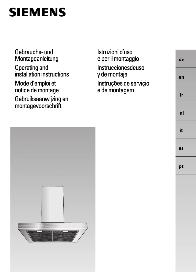 Page 1 de la notice Guide d'installation Siemens LC968BA90