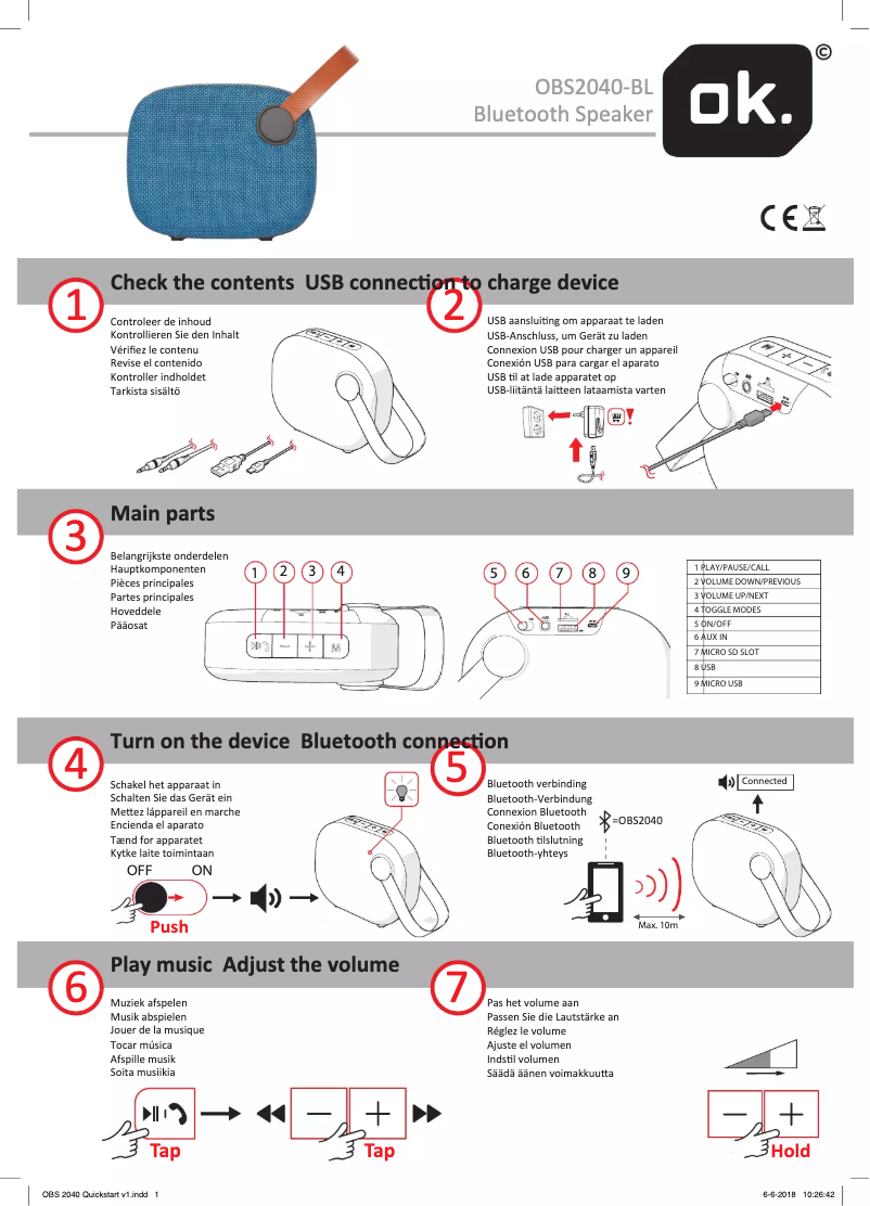 Page 1 de la notice Manuel utilisateur OK OBS2040-BL