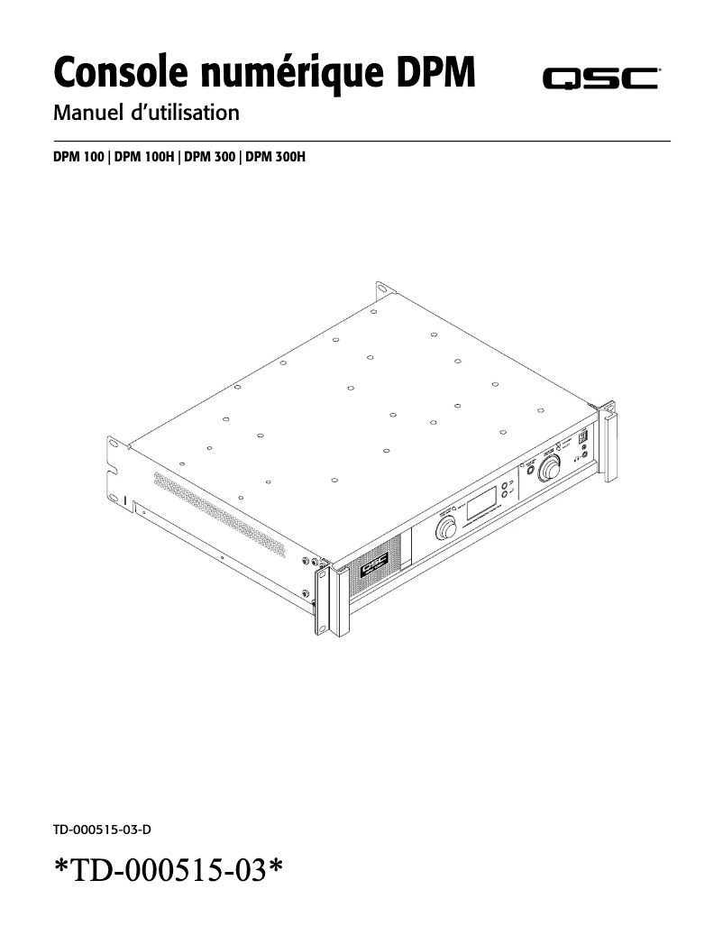 Page 1 de la notice Manuel utilisateur QSC DPM 100/100H