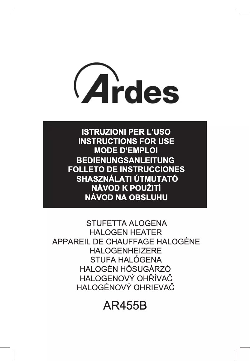 Image de la première page du manuel de l'appareil AR455B