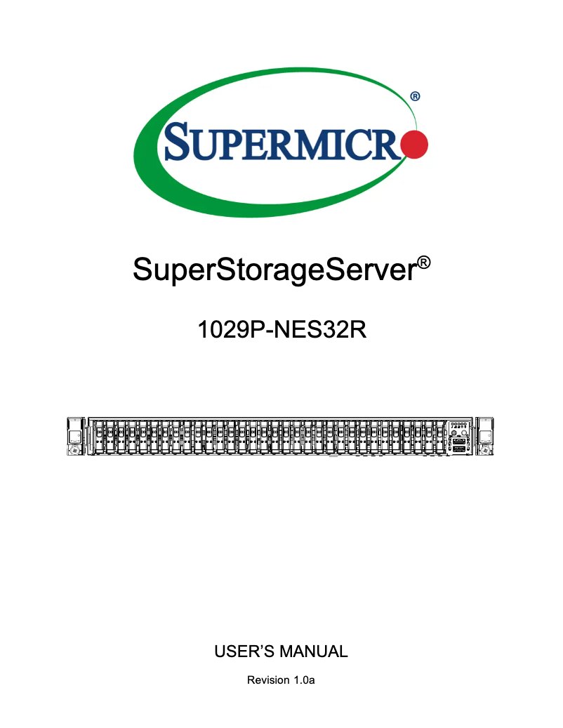 Image de la première page du manuel de l'appareil SuperStorage 1029P-NES32R