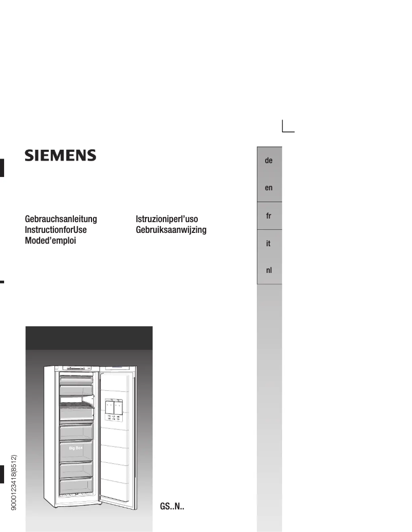 Page n°1 - Manuel utilisateur Siemens GS28NV00