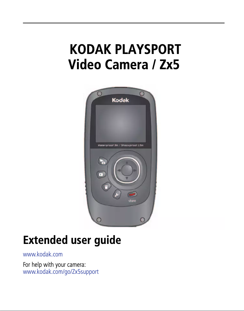 Image de la première page du manuel de l'appareil PlaySport Zx5