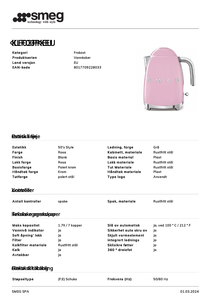 Image de la première page du manuel de l'appareil KLF03