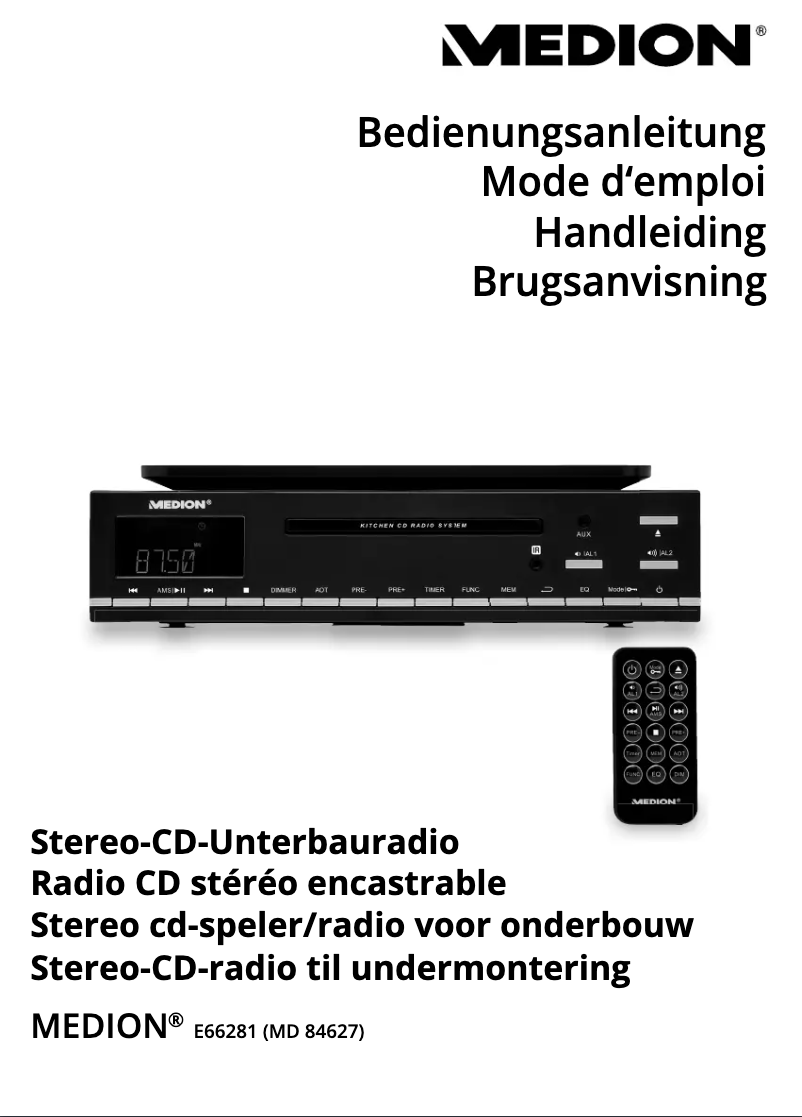 Page 1 de la notice Manuel utilisateur Medion LIFE E66281 MD 84627