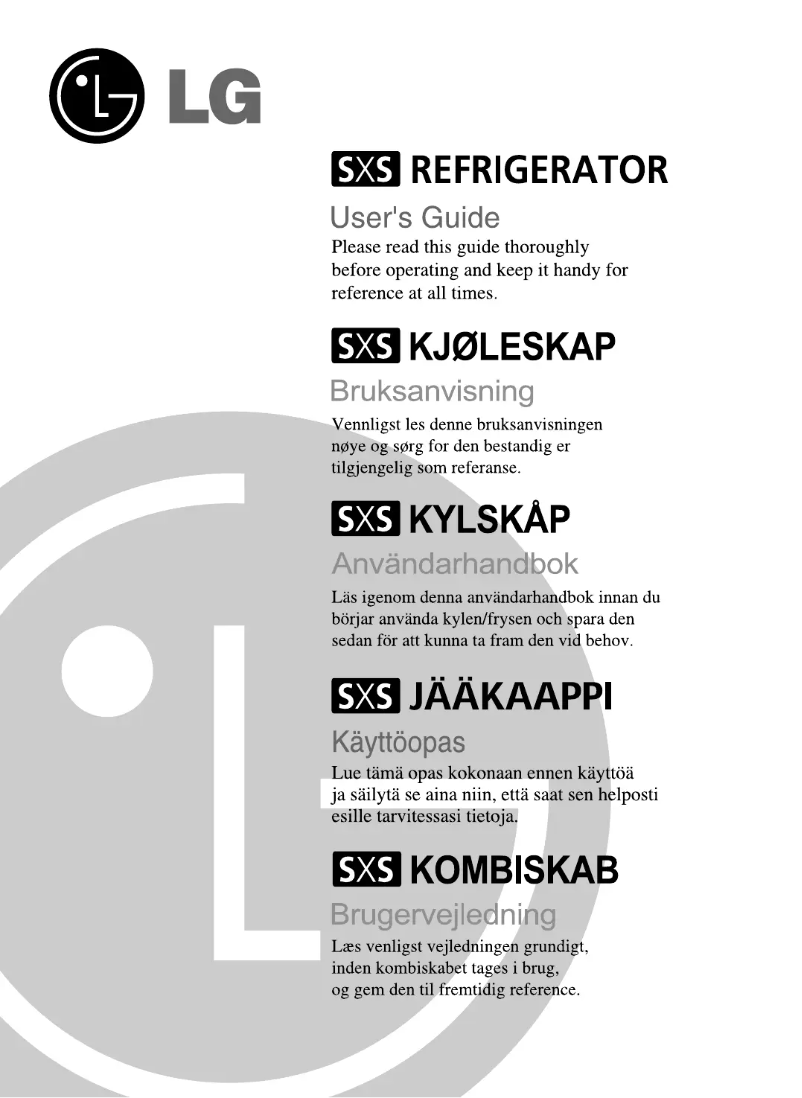 Page 1 de la notice Manuel utilisateur LG GR-A207CXBK